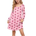 thumbnail image 3 of Auroural Girl'S Round Neck Long Sleeves Dress Homewear Sleeping Dress Kids, 3 of 9