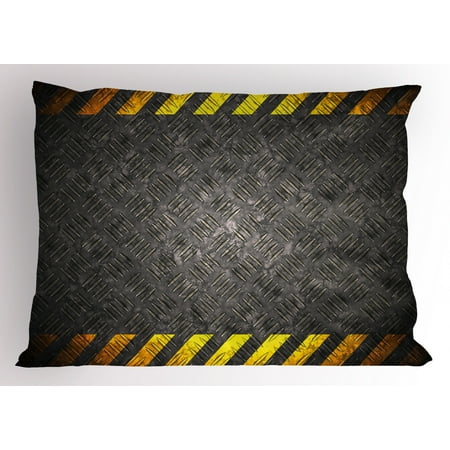 Construction Pillow Sham Abstract Background With Caution Tape