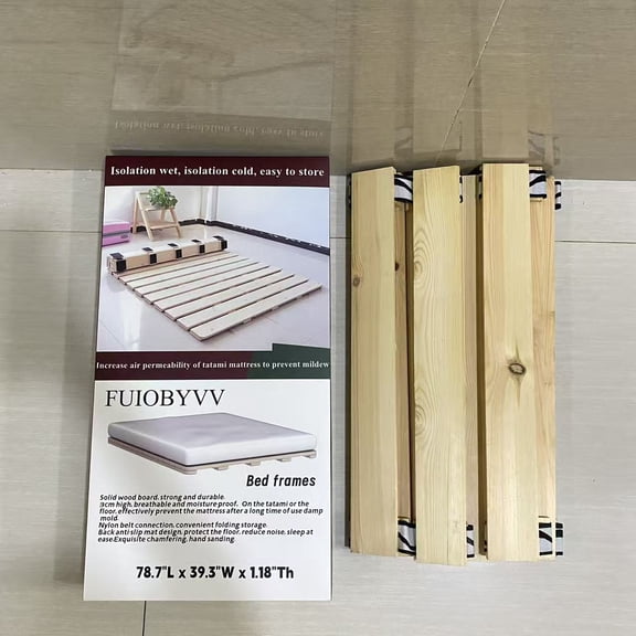 FUIOBYVV Bed frames,Breathable Moisture-Proof Bed Plate, Guest Tatami Mat,Wood Roll-Type Slatted Bed Japanese Floor Futon Mattress, Floor Sleep Bedding (Twin)
