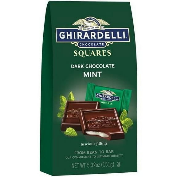 Ghirardelli, Dark Chocolate Mint Filled Squares, 5.32Oz (Pack Of 3) Packaging May Vary - Pack of 2