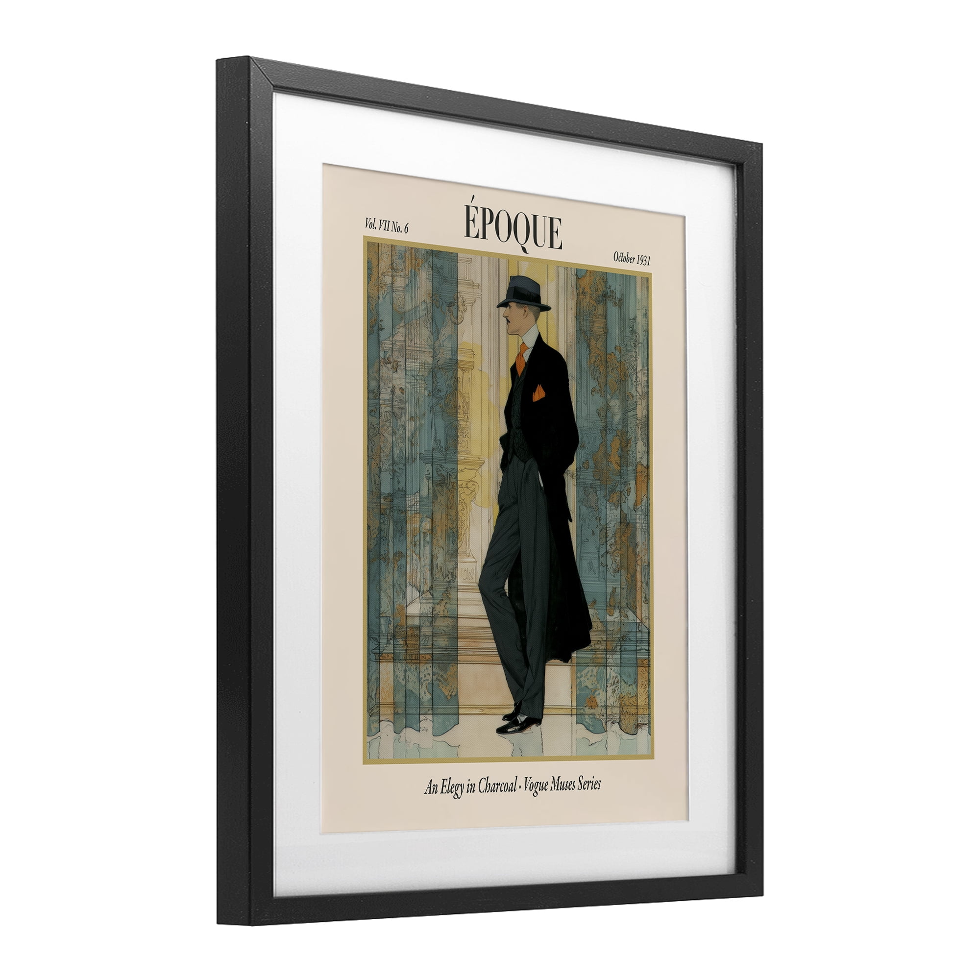 Stupell Industries The Gentleman Magazine Black Framed Print Under Glass, design by A Barefoot Stylist