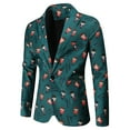 thumbnail image 1 of Traje de otoño e invierno para hombre, talla europea, estampado navideño, corte entallado, traje informal de un solo pecho, chaqueta para hombre, 1 of 5