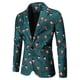 thumbnail image 1 of Traje de otoño e invierno para hombre, talla europea, estampado navideño, corte entallado, traje informal de un solo pecho, chaqueta para hombre, 1 of 5