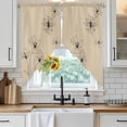 thumbnail image 6 of Floral Swag Curtains for Kitchen/Bedroom/Living Room, Spring Flower Scalloped Curtains 63 Inch Long, Rod Pocket Window Swag Topper Curtains Valances 2 Panels Set 36"x63", 6 of 8