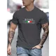 thumbnail image 5 of Camiseta de verano 100 % algodón para hombre, holgada, con estampado de alfabeto romano grande, informal, cómoda, con cuello redondo y manga corta, 5 of 5
