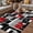 Red, variant on Red Black Geometric Outdoor Rug for Patio/Deck/Porch, Non-Slip Large Area Rug 4 x 6 Ft, Modern Color Block Abstract Indoor Outdoor Rugs Washable Area Rugs, Reversible Camping Rug Carpet Runner