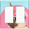 thumbnail image 6 of Metal Light Switch Plate Cover Ice Cream Pug Unicorn DOG050, 6 of 13