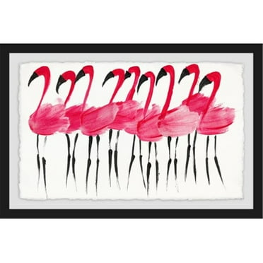 Fuschia Flamingo Framed Painting Print