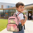thumbnail image 4 of Jeiento Frog 13.5 Inch Kids Lightweight Preschool Backpack for Toddler Girls, Mushroom School Bag for 2-5 Year Old, 5 Compartment Bookbag, Pink, 4 of 7