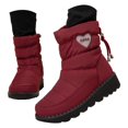 thumbnail image 4 of LIJCC Womens Warm Fur Lining Comfortable Booties Round Toe Slip-On Winter Snow Boots Non Slip Waterproof Mid Calf Boots with Zipper Outdoor Shoes, 4 of 8