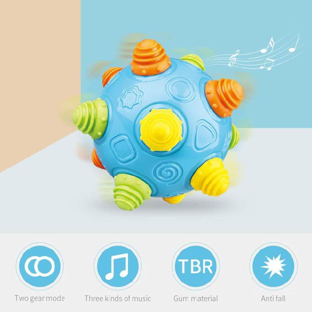 teytoy Baby Music Shake Dancing Ball Toy Easy to Grasp Bumps Help Develop Motor Skills for Girls and Boys Ages 12 Months and Up Developmental Bumpy Ball Sensory Soft Toys 