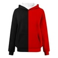 thumbnail image 3 of Gytharion Womens Hooded Sweatshirts with Pocket Fashion Casual Color Blocking Pullover Hoodie Fall Loose Comfy Long Sleeve Blouses for Women, 3 of 4