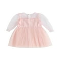 thumbnail image 1 of Robe en Maille pour Fille, Imprimé à Pois, Manches Longues, Tulle, Robe Trapèze de Fête, 1 of 9