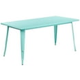 thumbnail image 2 of Bowery Hill Contemporary 31.5" x 63" Metal Dining Table in Mint Green, 2 of 8
