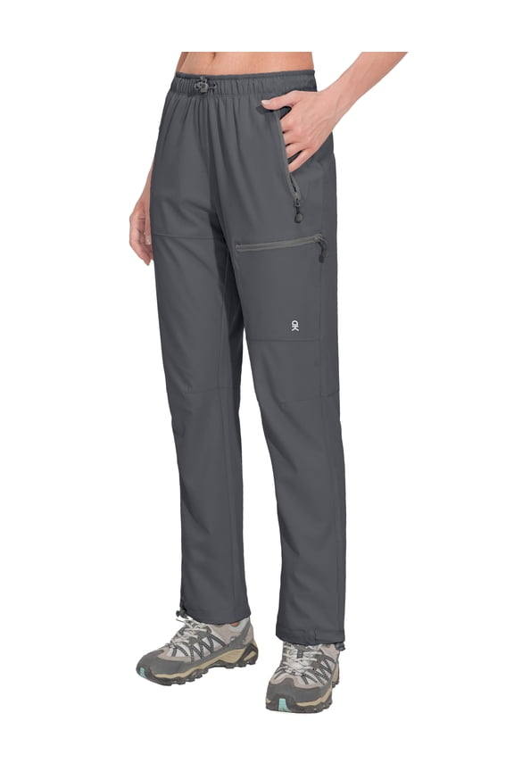 Women's Lightweight Quick Dry Cargo Hiking Pants UPF 50+ Stretch Travel Casual Trousers Gray XXL