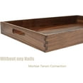 thumbnail image 4 of Large Rectangle Black Walnut Wood Ottoman Tray with Handles - 22 x 14 Inches, Handmade Natural Solid Wood Serving Tray, 4 of 6