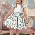 thumbnail image 2 of SELONE Dress for Girls Easter Ruffle Short Sleeve Dresses Crew Neck Midi Sundress Bunny Cute Outfits 3-14Y, 2 of 6