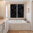 thumbnail image 3 of Starry Sky Kitchen Curtains 63 Inch Length, Modern Black Abstract Dots Stars Aesthetic Grommet Top Bedroom Living Room Curtains, Light Filtering Cafe Curtain Drapes 2 Panels Set 84''x63'', 3 of 9