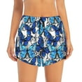 thumbnail image 2 of KLL Blue and White Butterflies Pattern Shorts Women,Athletic Shorts High Waisted Running Shorts Pocket Sporty Short Gym Elastic Workout Shorts-XX-Large, 2 of 7
