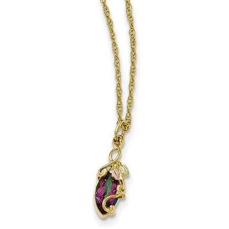 Mystic Topaz Necklace - 10k Tri-Color Gold Black Hills Mystic Topaz Necklace