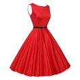 thumbnail image 3 of Lady Plain Vintage Rockabilly Hepburn Robe de Cocktail Robes de Soirée, 3 of 5