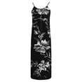 thumbnail image 4 of Aimik Women's Scoop Neck Spaghetti Strap Dress Summer Fashion Print Loose Straight Maxi Dress Relaxed Fit Lounge Vacation Dress, 4 of 6