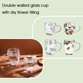 thumbnail image 2 of Dried Flowers Double Wall Clear Glass Coffee Mugs,Clear Glass Cups with Han Q3W5, 2 of 9