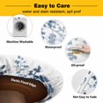 thumbnail image 3 of Elastic Fitted Round Tablecloth, Blue Leaves Waterproof Stretch Table Cover for 55"-60" Tables, Summer Botanical Washable Outdoor Tablecloths for Patio, Picnic, Camping, 3 of 9