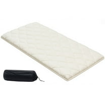 KFFKFF Japanese Tatami Mat, Twin Size Foldable Floor Mattress, Futon Mattress with Storage Bag & Fastener, 9-Layer Design for Sleeping, Dormitory, Meditation, Yoga, 80 x 39 x 2.5 in, White