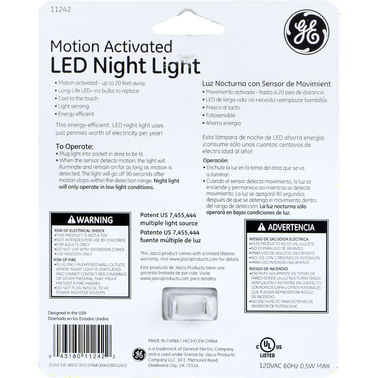 GE Plug-in LED Motion Activated Night Light 11242 - Best Buy