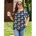 thumbnail image 5 of Zeagoo Womens Plus Size Tops Tunic Short Sleeve Crew Neck Shirts Casual Summer Blouse, 5 of 6