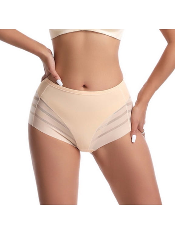 Seamless Underwear for Women High Waisted Tummy Control Shapewear for Women - Stripe Lace Invisible Ladies Underwear Panties Underwea Thong for FUPA Control