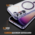 thumbnail image 4 of Allytechgroup Galaxy S23 Plus Clear Case with Screen Protector, Not-Yellowing Anti-Scratch Magsafe Compatible Wireless Charging Shockproof Bumper Magnetic Case for Samsung Galaxy S23 Plus, Purple, 4 of 7