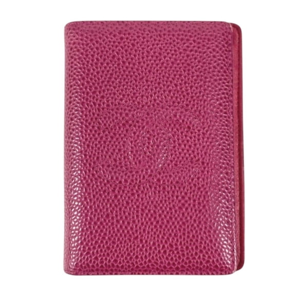 Pre-Owned CHANEL CC Coco Mark Logo Business Card Holder/Pass Case, Bi-fold, Caviar Leather,...