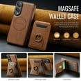 thumbnail image 5 of Dteck Magnetic PU Leather Case for Samsung Galaxy S25 Edge (2025), Compatible with MagSafe Accessory, Detachable Wallet RFID Blocking Card Holder Ring Stand Shockproof Protective Phone Case, Brown, 5 of 8
