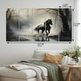 thumbnail image 4 of Designart "Misty Morning Grey Horse wall decor I" Animals Metal Wall Decor Set, 4 of 5