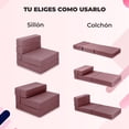 thumbnail image 4 of Sofá cama plegable individual Atlas Basic Rosa Minimalista, 4 of 8