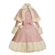 thumbnail image 3 of Vestido Lolita gótico vintage para mujer, traje con cuello de piel, mangas largas, chal, bonito, de un solo pecho, cálido, de invierno, con lazo grueso, 3 of 5