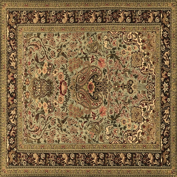 Ahgly Company Indoor Square Persian Brown Traditional Area Rugs, 3' Square
