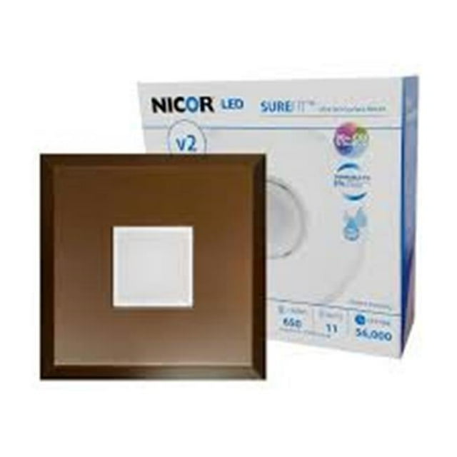 Nicor Lighting DLF201204KSQOB Square Ultra Slim Surface Mount LED Downlight, Oil-Rubbed Bronze