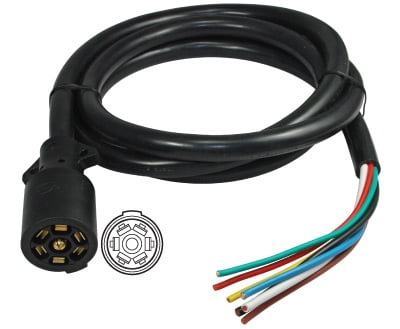 Conntek 7-Wege Anhängerkabel Mit Stecker & Dose – 10–14 AWG, Robuste Verlängerung Für Anhänger