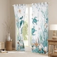 thumbnail image 3 of Feelyou Kawaii Sea Turtle Black Out Curtains, Dreamy Marine Animal Curtains Pack of 2 (42x63 Each), Seashell Starfish Coral Bedroom Curtains, Curtains and Drapes Room Decor, 3 of 6