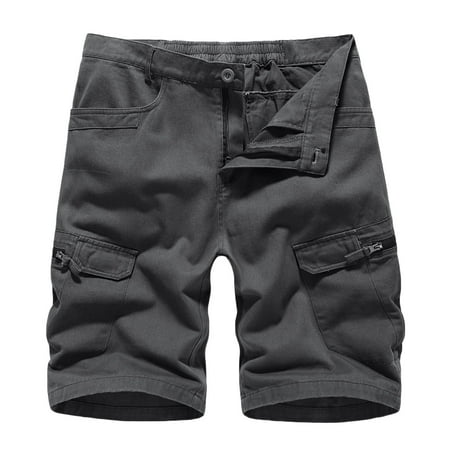 

Juebong Mens Black Cargo Shorts Five-point Athletic Shorts Summer Gym Running Pants Sweat Shorts with Pocket X-Large Gray
