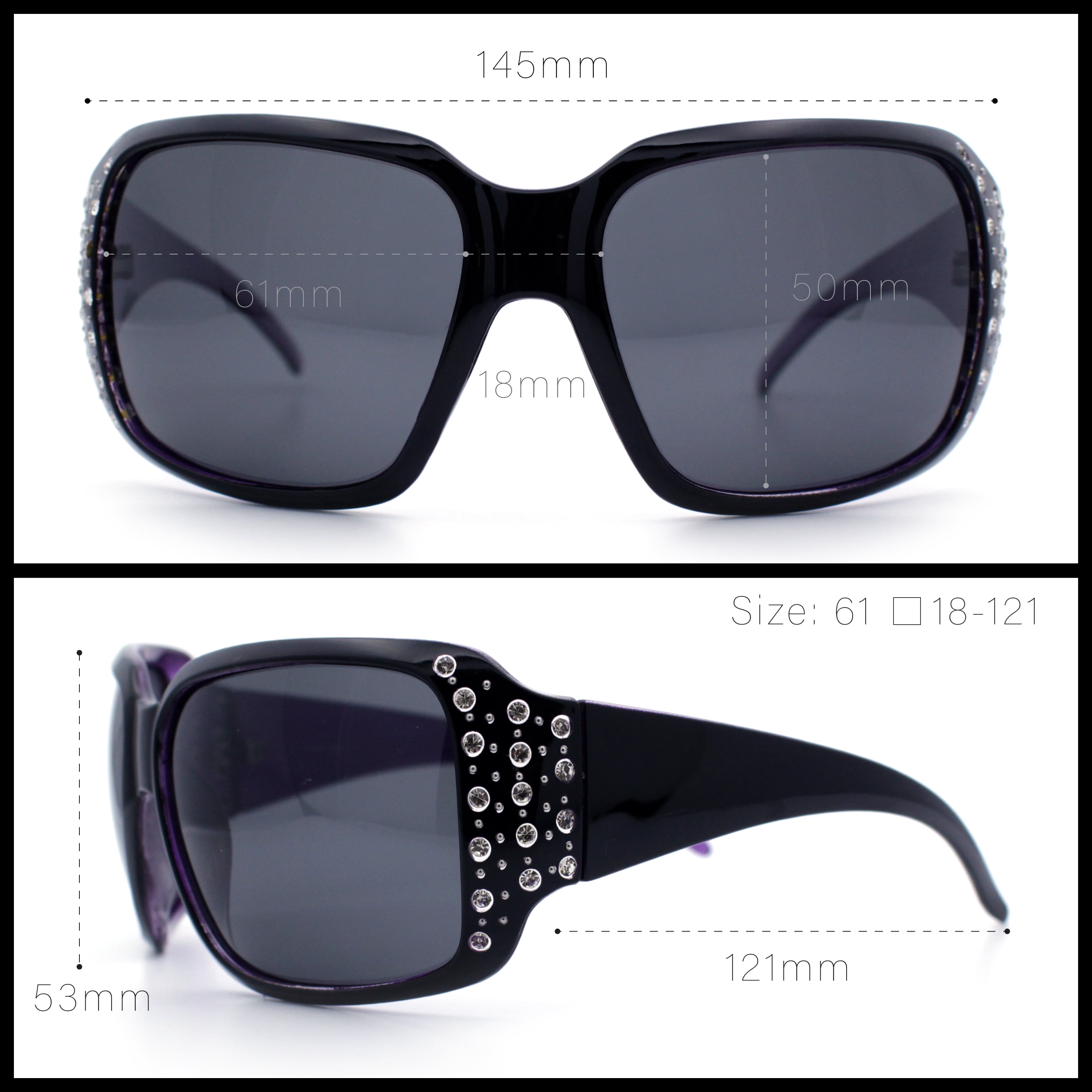 SA106 Polarized Lens Oversize Rhinestone Bling Sparkling  display picture 2