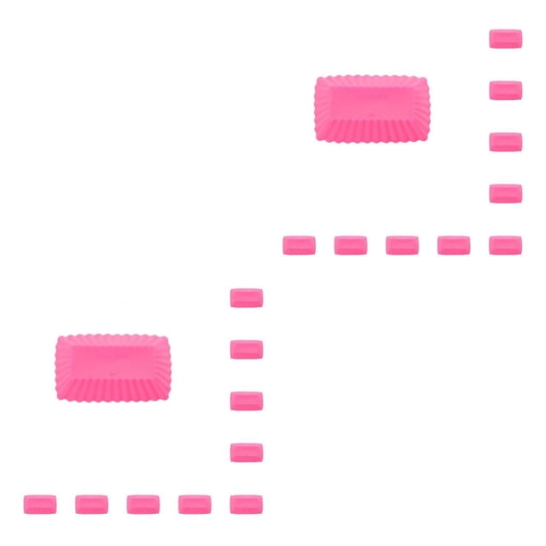 Molde de silicona Injueey 10 Uds. magdalenas Rectangulares Rosa roja 2piezas