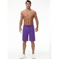 thumbnail image 5 of Yundobop Men's 9" Inseam Zipper Pocket Stretch Shorts Purple 34, 5 of 5