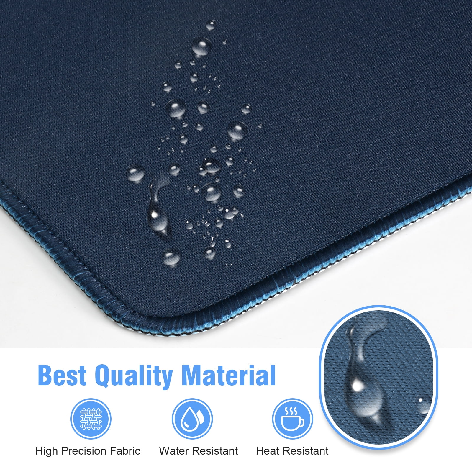 Winsing Premium Office Desk Pad, Large Non-Slip Mouse Pad with Comfort Support for Home and Office, 35.4"x15.7",Navy  blue.
