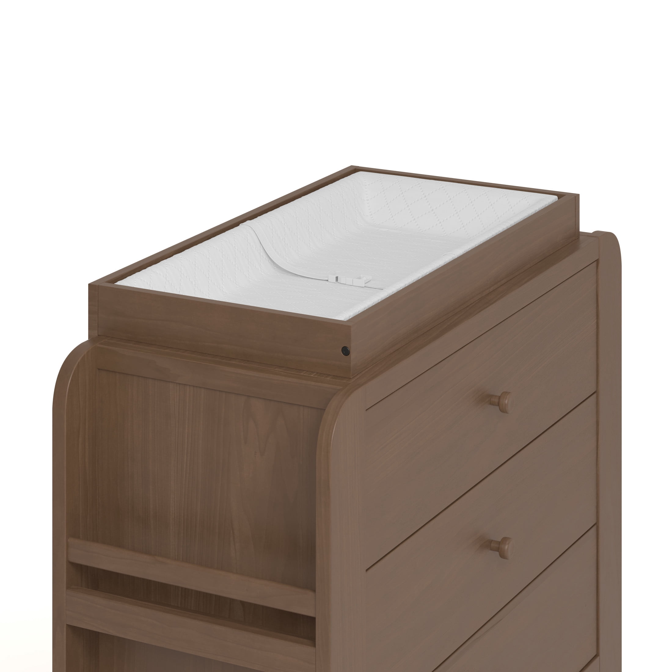 Graco Read-with-Me 3 Drawer Chest with Bookshelves and Removable Infant Changing Topper, Hazelnut