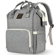 Gimars Diaper Bag Backpack - Large Waterproof Travel Baby Bags (Gray)