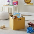 thumbnail image 2 of Linon Lane Two Pack Fabric Storage Bins in Yellow, 2 of 13